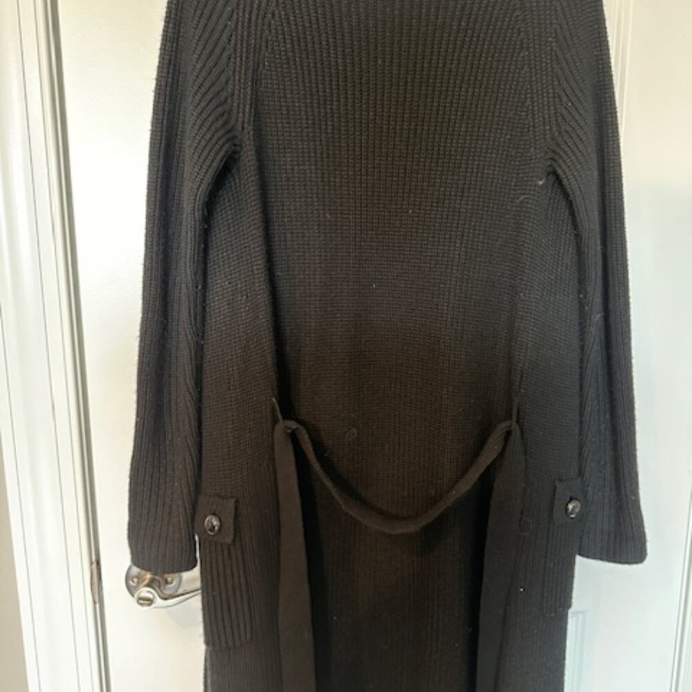 ANN TAYLOR LOFT BLACK KNIT SWEATER DUSTER - Picture 4 of 4